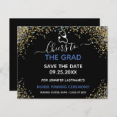 Glitzer Nurse Abschluss Save the Date Pinning (Vorne/Hinten)