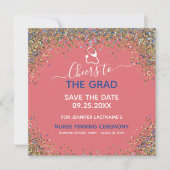 Glitzer Nurse Abschluss Save the Date Pinning Karte (Vorderseite)
