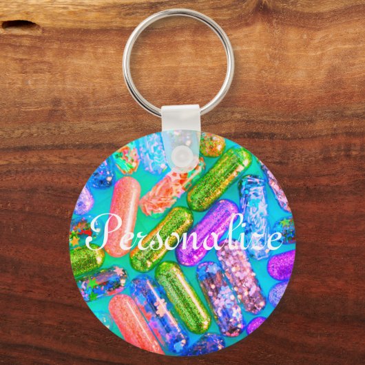 Glitzer Nurse Arzneimittel Tabletten Schlüsselanhä Schlüsselanhänger (Vorderseite)