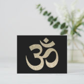 Glitzer Om Symbol Postkarte (Stehend Vorderseite)