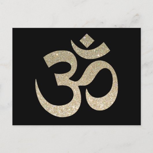 Glitzer Om Symbol Postkarte (Vorderseite)