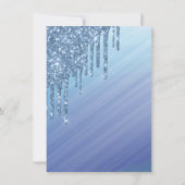 Glitzer | Ombre Blue Glam 16 . Geburtstag Einladung (Rückseite)