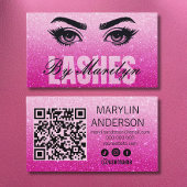 Glitzer Ombre Elegant Lash Scannable QR Code Visitenkarte