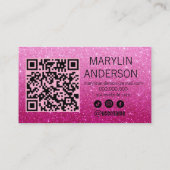 Glitzer Ombre Elegant Modern Lash QR Code Visitenkarte (Rückseite)