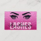 Glitzer Ombre Elegant Modern Lash QR Code Visitenkarte (Vorderseite)