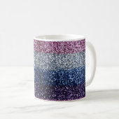 Glitzer Ombre Lila Blue Kaffeetasse (VorderseiteRechts)