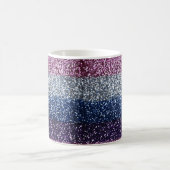 Glitzer Ombre Lila Blue Kaffeetasse (Mittel)