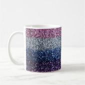 Glitzer Ombre Lila Blue Kaffeetasse (Links)