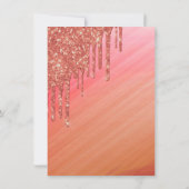 Glitzer | Ombre Melting Drizzle Sweet 16 Einladung (Rückseite)