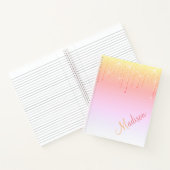 Glitzer Ombré Pink Glam Glitzern Name Notizblock (Innenseite)