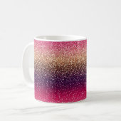 Glitzer Ombre Pink Gold Kaffeetasse (Vorderseite Links)
