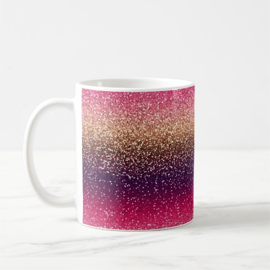 Glitzer Ombre Pink Gold Kaffeetasse (Links)