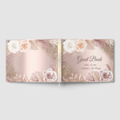 Glitzer Ombre Rose Gold Boho Blume Hochzeit Gästebuch (Voll)