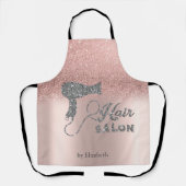 Glitzer Ombre Rose Goldene Herzen, Haartrockner Schürze (Vorderseite)