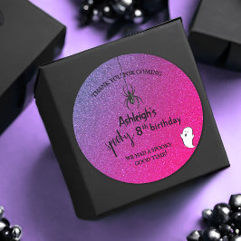 Glitzer Ombre Spider Ghost Halloween Glam Gefallen Runder Aufkleber