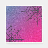 Glitzer Ombre Spider Web Aquamarin Rosa Lila Serviette (Vorderseite)
