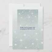 Glitzer ombre staubblaues Kleid 16 . Geburtstag Einladung (Rückseite)