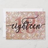 Glitzer Ombre Sweet 18 Geburtstag Dankeskarte (Rückseite)