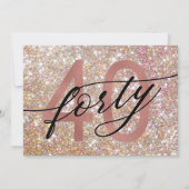 Glitzer Ombre Sweet 40. Geburtstag Dankeschön Kart Dankeskarte (Rückseite)