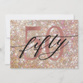 Glitzer Ombre Sweet 50. Geburtstag Dankeskarte (Rückseite)