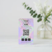 Glitzer Opal Connect mit dem QR-Code der US Social Visitenkarte (Stehend Vorderseite)