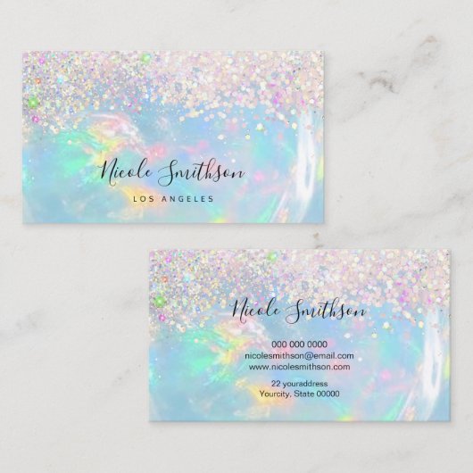Glitzer Opal Edelstein Visitenkarte (Vorne/Hinten)