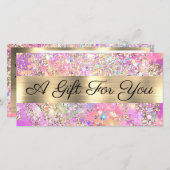 Glitzer Opal-Geschenkgutschein (Vorne/Hinten)