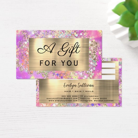 Glitzer Opal-Geschenkkarte (Schreibtisch)