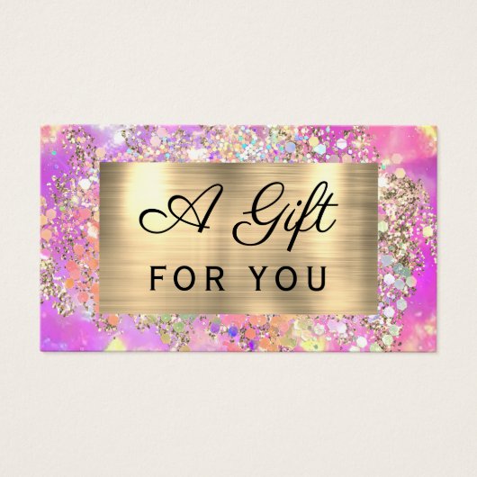 Glitzer Opal-Geschenkkarte (Vorderseite)