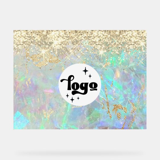 Glitzer-Opal-Hintergrund Acrylschild (Vorderseite)