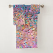 Glitzer Opal Holographic Modern Collection Badhandtuch Set (Insitu)