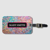 Glitzer Opal Holographic Modern Collection Gepäckanhänger (Vorderseite (Horizontal))