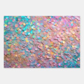 Glitzer Opal Holographic Modern Collection Geschenkpapier Set (Vorderseite)