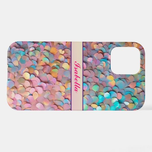 Glitzer Opal Holographic Modern Collection iPhone Hülle (Rückseite (Horizontal))