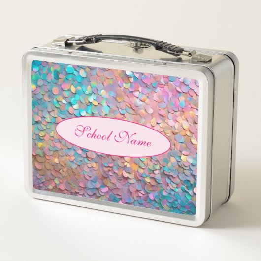 Glitzer Opal Holographic Modern Collection Metall Brotdose (Rückseite)
