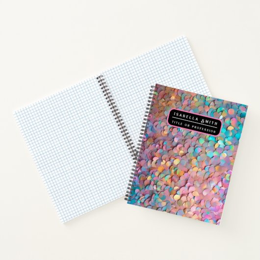 Glitzer Opal Holographic Modern Collection Notizblock (Innenseite)