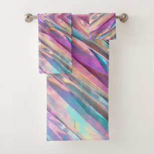Glitzer Opal Holographic Trendy Collection Badhandtuch Set