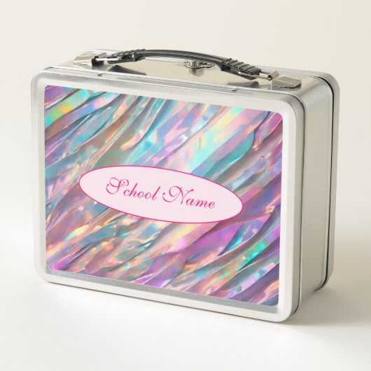 Glitzer Opal Holographic Trendy Collection Metall Brotdose (Rückseite)