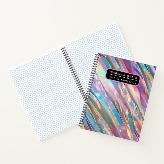 Glitzer Opal Holographic Trendy Collection Notizblock (Innenseite)