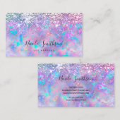 Glitzer Opal lila Visitenkarte (Vorne/Hinten)