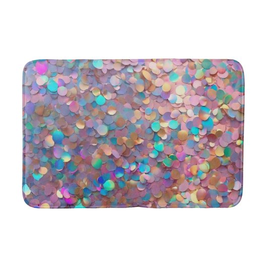 Glitzer Opal Moderne Holographische Sammlung Badematte (Vorderseite)