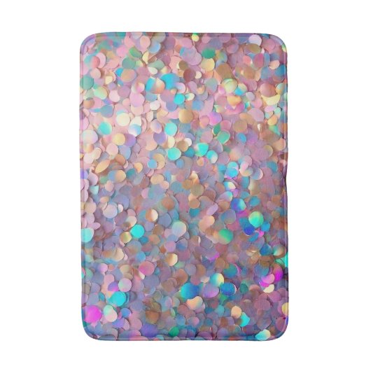 Glitzer Opal Moderne Holographische Sammlung Badematte (Vorderseite Vertikal)