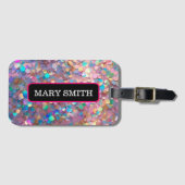 Glitzer Opal Moderne Holographische Sammlung Gepäckanhänger (Vorderseite (Horizontal))