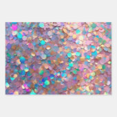 Glitzer Opal Moderne Holographische Sammlung Geschenkpapier Set (Vorderseite 3)