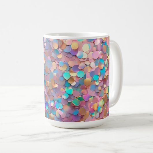 Glitzer Opal Moderne Holographische Sammlung Kaffeetasse (VorderseiteRechts)