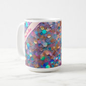 Glitzer Opal Moderne Holographische Sammlung Kaffeetasse (Vorderseite Links)