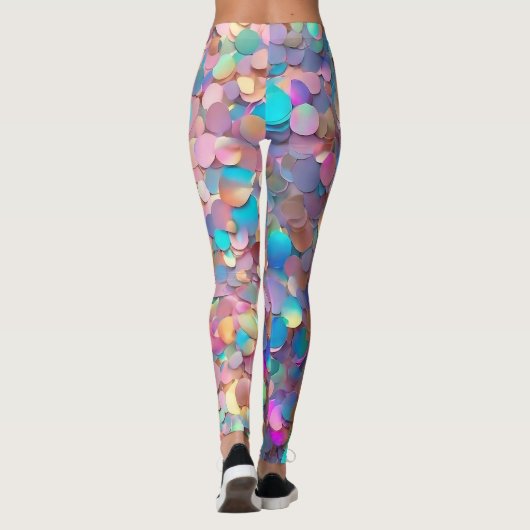 Glitzer Opal Moderne Holographische Sammlung Leggings (Rückseite)