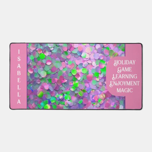 Glitzer Opal Moderne Holographische Sammlung Schreibtischunterlage (Vorderseite)