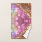 Glitzer Opal Popular Holographic Collection Badhandtuch Set (Handtuch)