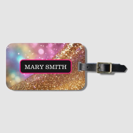 Glitzer Opal Popular Holographic Collection Gepäckanhänger (Vorderseite (Horizontal))
